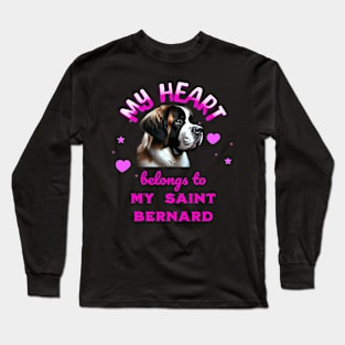 My Heart Belongs to my Saint Bernard Long Sleeve T-Shirt